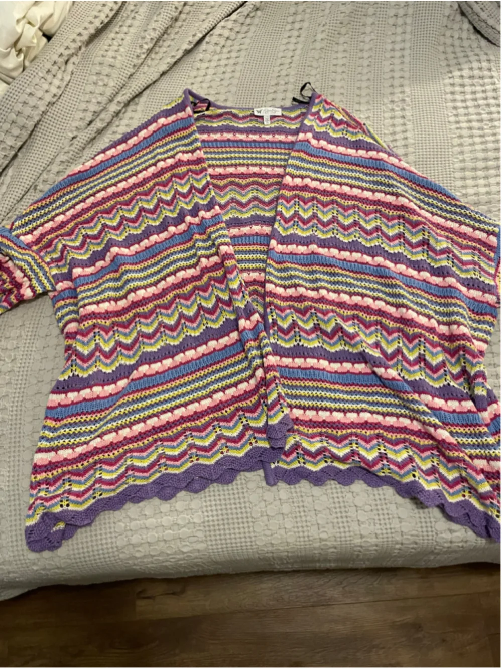 Oversized grandmacore artsy Jessica Simpson size L MChevron Knit Sweater
